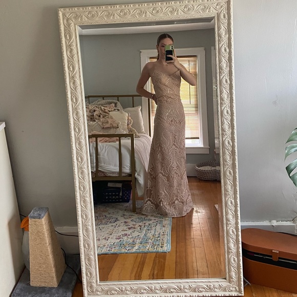 Jenny Yoo blush beaded bridesmaid dress - Picture 1 of 5